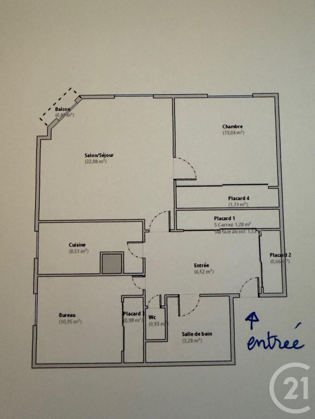 Afficher la photo en grand Appartement à vendre - 3 pièces - 70.86 m2 - PARIS - 75011 - ILE-DE-FRANCE - Century 21 Parmentier - Saint Maur